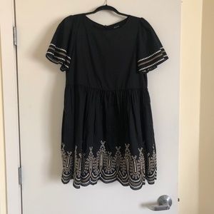 Madewell Embroidered Puff-Sleeve Mini Dress - Worn Once